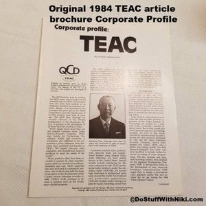 Original 1984 TEAC article brochure Corporate Profile